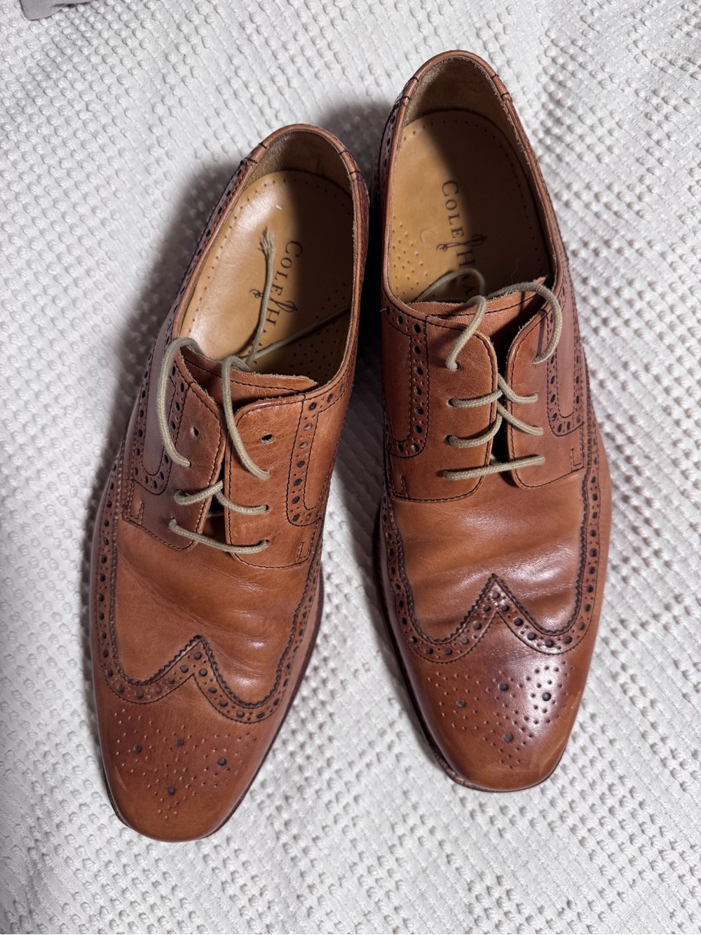 Cole Haan Tan Leather Wingtip Oxfords